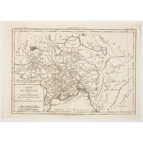 Old map image download for Carte du Bengale, avec la partie Septentrionale des Etats du Roi d'Aua.