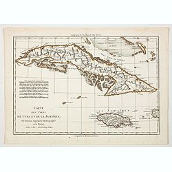 Carte des Isles de Cuba et de la Jamaique.