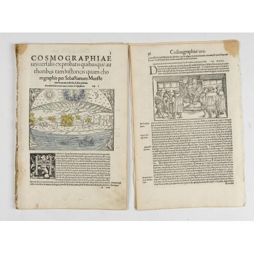Rare, antique map of  [Lot of 19 leaves of Astronomy, geography]