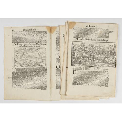 Rare, antique map of  [Lot of 8 leaves of Great Britain, Edinburgh]