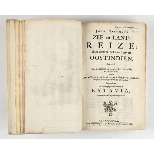 Old map image download for Zee en Lant-Reize door verscheide Gewesten van Oostindien (...). En inzonderheit een wijtloopig verhael der Stad Batavia. [Bound with  ] Gedenkweerdige Brasiliaense Zee- en Lant-Reize. Behelzende al het geen op dezelve is voorgevallen.