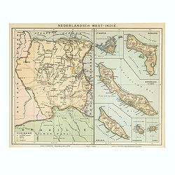 Image download for Nederlandsch West-Indie. [with inset maps of Curaçao, St. Maarten, Bonaire, Aruba, etc]