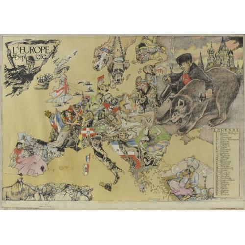 Old map image download for L'Europe en Sept 1939. Ille terrarum mihi angulus ridet.