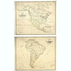 [2 maps] Carte de L'Amerique Septent. [together with] Carte de L'Amerique Merid.le.