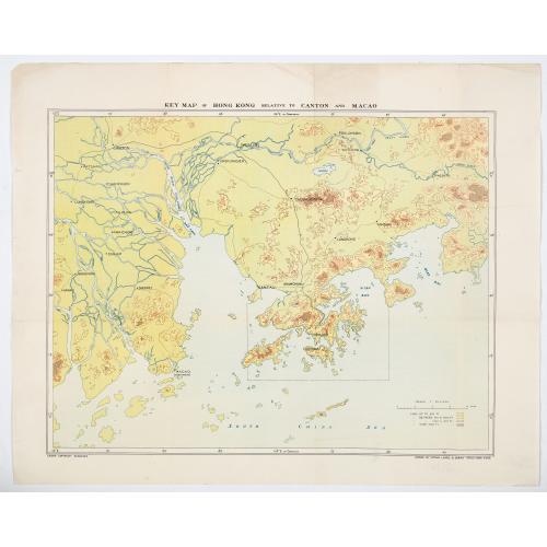 Old map image download for Key Map of Hong Kong Relative to Canton and Macao.