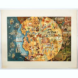 [Set of 2 maps]  The Pageant of History in Northern California its colorful and adventuresome beginnings / The Panorama of Today in Northern California its resources, activities and opportunities.