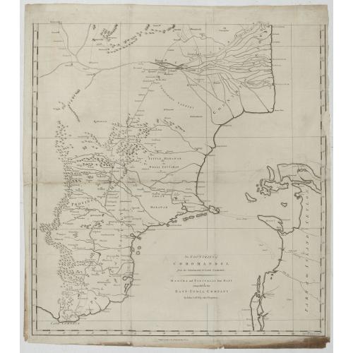 Old map image download for The country Coromandel from the Coleroon to Cape Comorin. . .  [with] The carnatic from the Pennar to the Coleroon. .