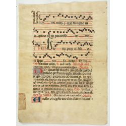 Leaf on vellum from a antiphonary.