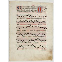 Leaf on vellum from a antiphonary.