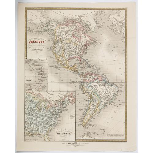 Old map image download for [Lot of 4 maps] Amerique / Asie / Afrique / Europe.