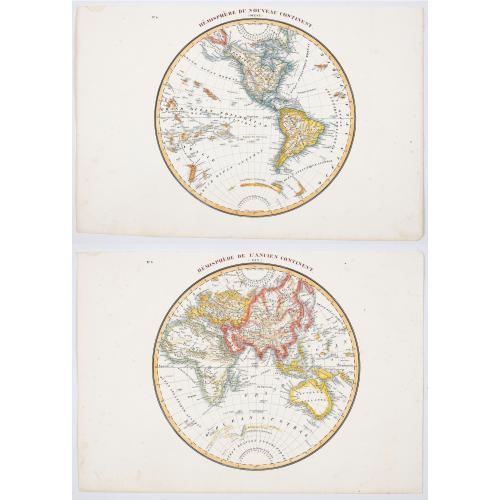 Old map image download for Hemisphere du Nouveau Continent (ouest & est).