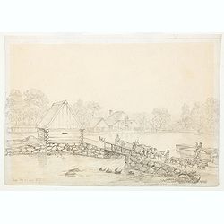 [Set of 5 European pencil sketches.]