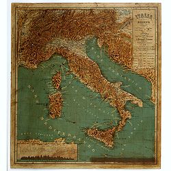 [Lot of 2 maps] Europa in Rilievo / Italia in Rilievo.