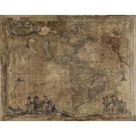 [Printed on silk] Nova Totius Americae Sive Novi Orbis Tabula, Auct. Hugo Allardt.