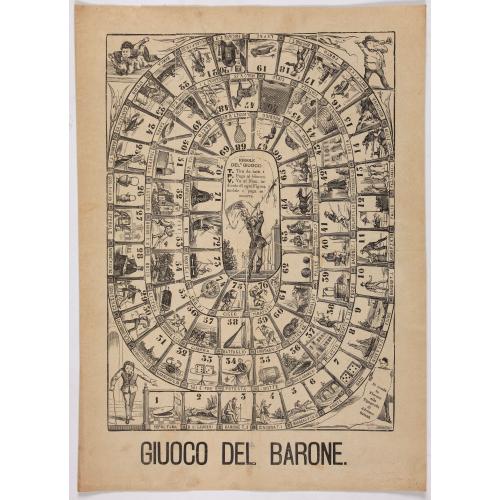 Old map image download for [Goose game board] Giuoco del Barone.