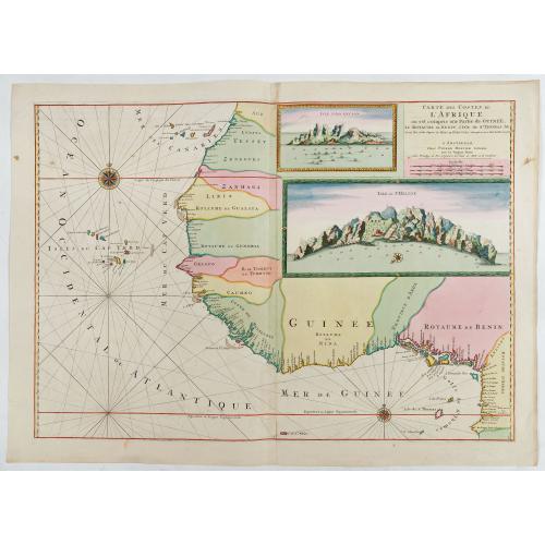 Old map image download for Carte Des Costes De L Afrique ou est compris une Partie de Guinée, le Royaume De Benin, l Isle de St. Thomas &c. Levée Par Ordre Expres des Roys De Portugal sous qui on en a Fait la Decouverte.