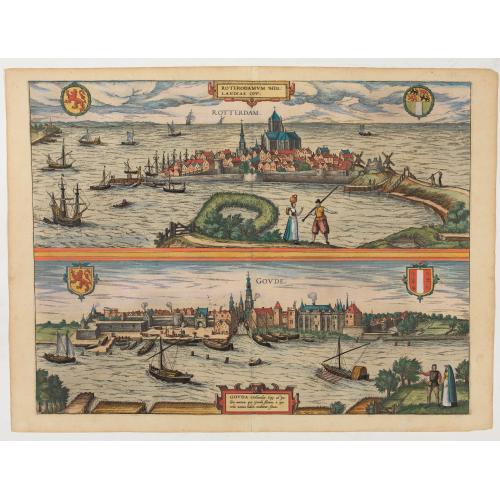 Old map image download for Roterodamum.. (Rotterdam) / Gouda.