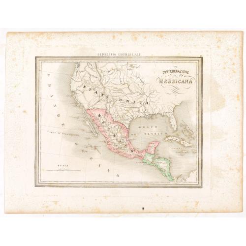 Old map image download for Confederazione Messicana.