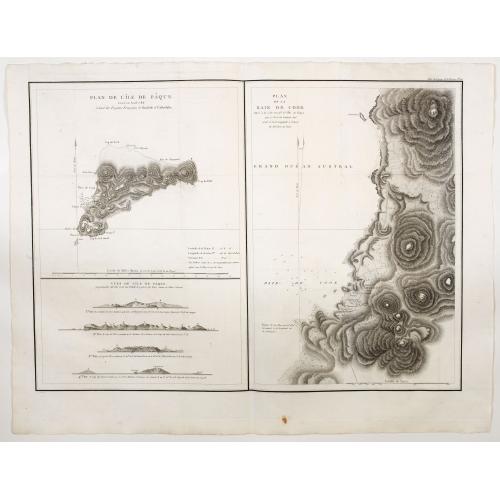 Plan de L'Isle de Paque / Plan de la Baie de Cook.