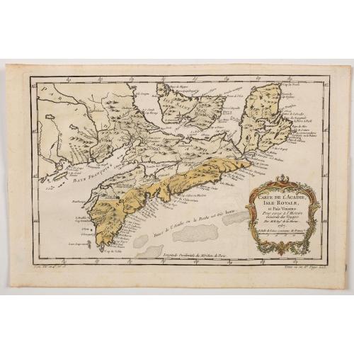 Carte de L'Arcade, Isle Royale, et Pais Voisins. . .