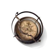 Inverted nautical Compass, called "mouchard" (~ "spy")