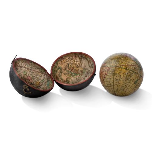Globe, Miniature, Terrestrial Pocket Globe in Celestial Case