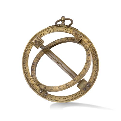 Old map image download for Very fine brass astronomical equinoctial ring with two brass circles.