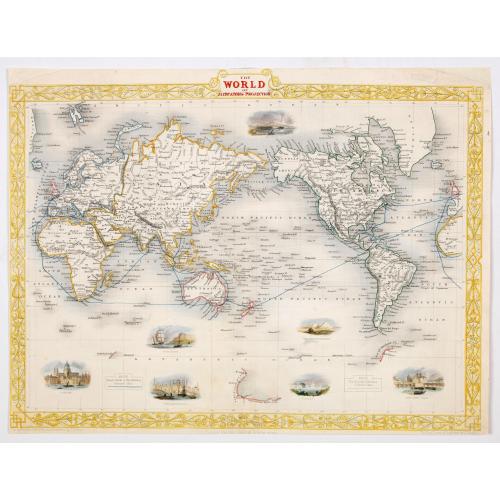 Old map image download for The World on Mercator's Projection.