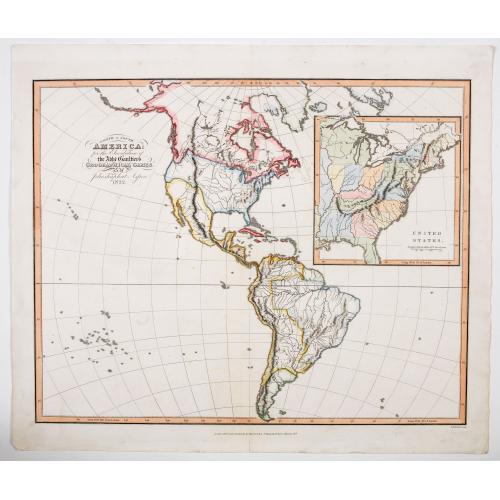 Old map image download for North & South America for the Elucidation of the Abbe Gaultier's Geographical Games.