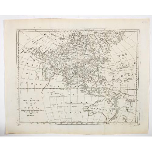 Rare, antique map of  A new & accurate map of Asia, drawn from the most approved Modern Maps & Charts.