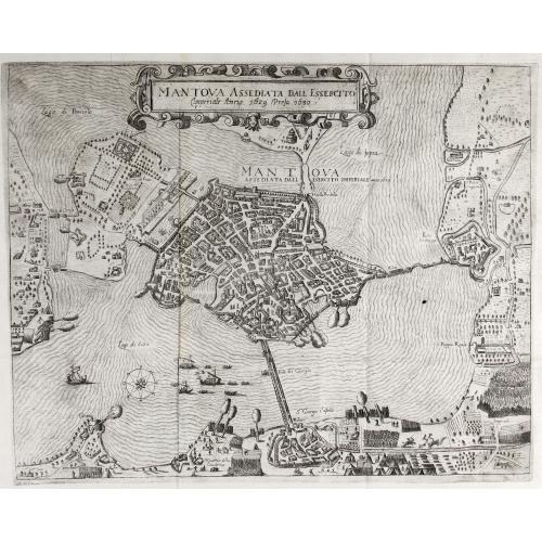 Old map image download for Mantova Assediata Dall