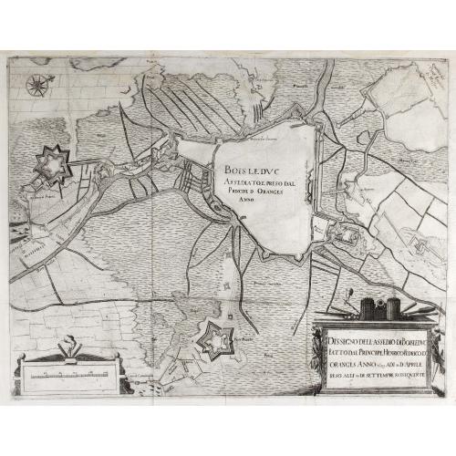 Old map image download for Dissegno dell assedio di Boisleduc
