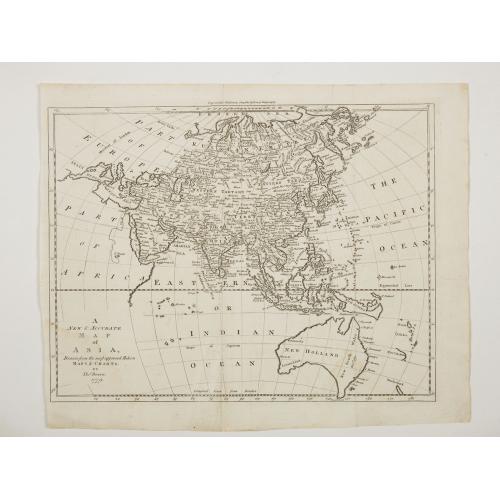 Rare, antique map of  A new & accurate map of Asia, drawn from the most approved Modern Maps & Charts.