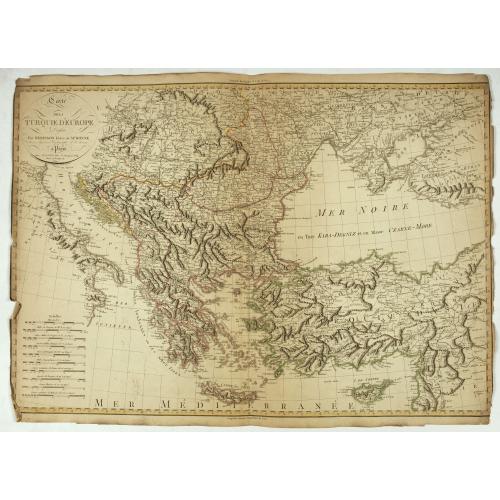 Old map image download for Carte de la Turquie d'Europe.