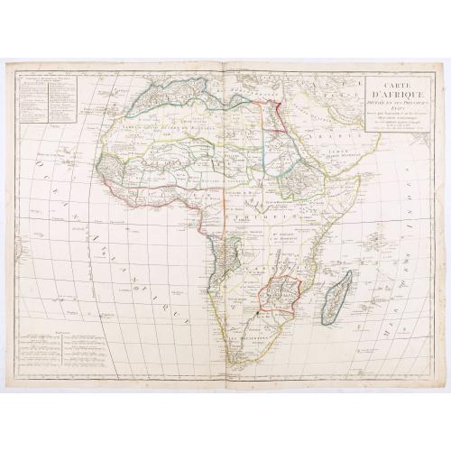 Old map image download for Carte d'Afrique divisée en ses Principaux Etats.