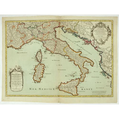 Old map image download for L'Italie distinguée suivant l'estendue de tous les Estats, Royaumes, républiques, Duchés, Principautés, &c.