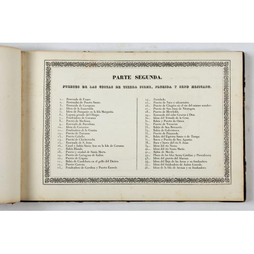 Rare, antique map of Portulano de la Ameririca Setentrional construido en la direccion de tabajos.