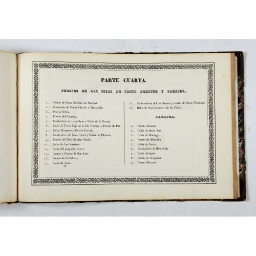 Rare, antique map of Portulano de la Ameririca Setentrional construido en la direccion de tabajos.