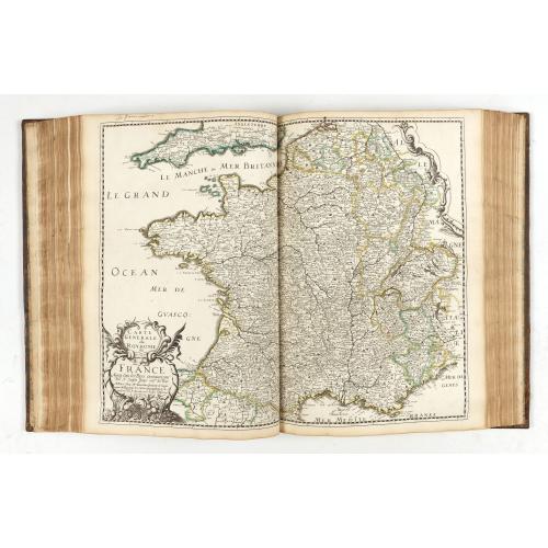Old map image download for Les Isles Britanniques, l'Espagne, la France, l'Italie, & l'Allemagne, Descrites en plusieurs cartes & divers Traictés… ("Les cinq royaumes").