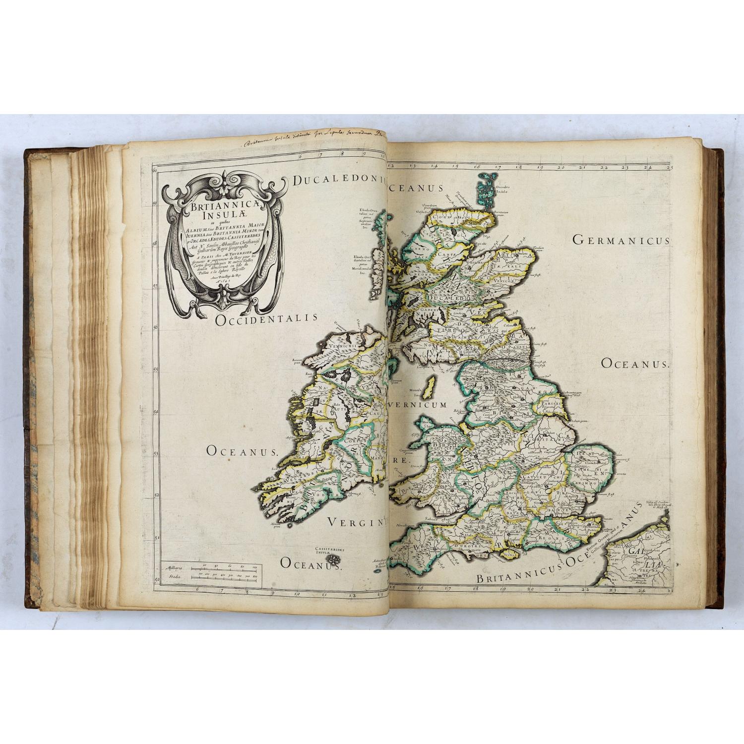 Les Isles Britanniques, l'Espagne, la France, l'Italie, & l'Allemagne, Descrites en plusieurs cartes & divers Traictés… ("Les cinq royaumes").