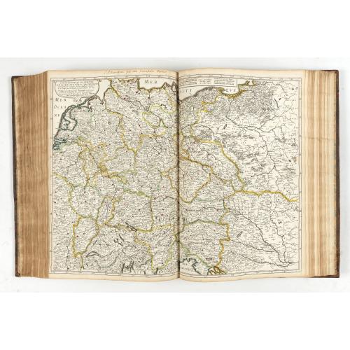 Old map image download for Les Isles Britanniques, l'Espagne, la France, l'Italie, & l'Allemagne, Descrites en plusieurs cartes & divers Traictés… ("Les cinq royaumes").