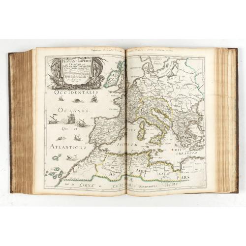 Old map image download for Les Isles Britanniques, l'Espagne, la France, l'Italie, & l'Allemagne, Descrites en plusieurs cartes & divers Traictés… ("Les cinq royaumes").