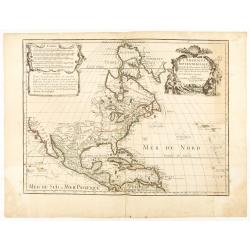 L'AMERIQUE SEPTENTRIONALE Dressée sur les Observations de Mr