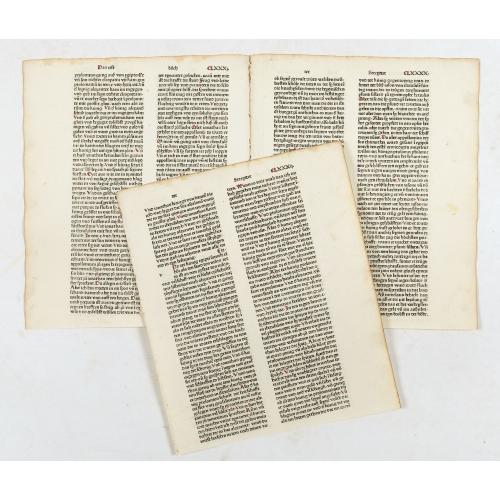 Old map image download for [Lot of 3 pages from a German Bible printed in 1477