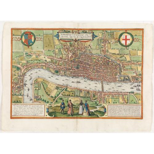 Old map image download for Londinum Feracissimi Angliae Regni Metropolis.