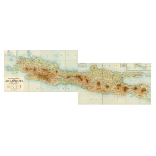 Old map image download for Overzichtskaart van Java en Madoera schaal 1:500.000. Met aanduiding van de politieke indeeling, de organisatie van het bestuur, de bestaande en nog aan te leggen verkeerswegen en van de groote cultuur- en industrieele centra…