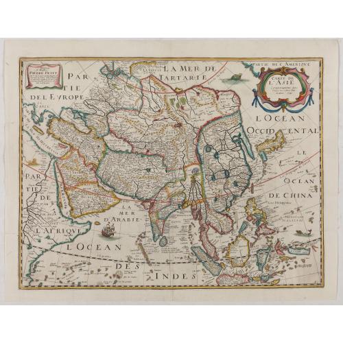 Old map image download for Carte de l'Asie, corrigée et augmentée, dessus toutes les aultres Faict L année 1640.