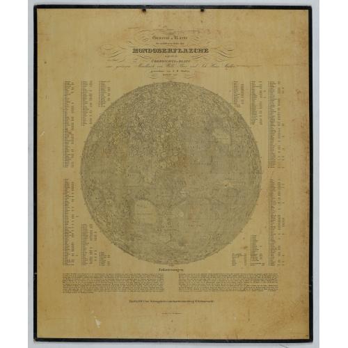 Old map image download for General-Karte der sichtbaren Seite der Mond-oberflaeche zugleich als Übersichts-Blatt zur grössern Mondkarte von Wilh. Beer und Joh: Heinr. Mädler.