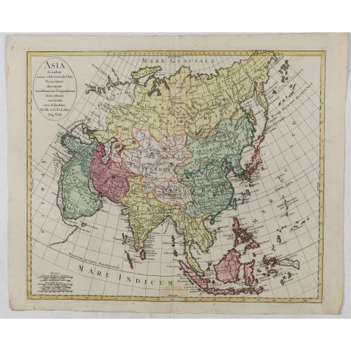 Old map image download for Asia secundum novas celeberrimi de l'Isle Projectiones aliorumque. . .