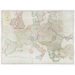 (Post Roads of Europe) Neueste Allgemeine Postkarte von Europa in welcher samtliche Postrouten aller europaischen Staaten nach den zuverlässigsten Postbüchern. . .